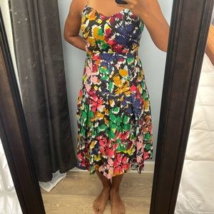 J Crew floral pleated dress 6T